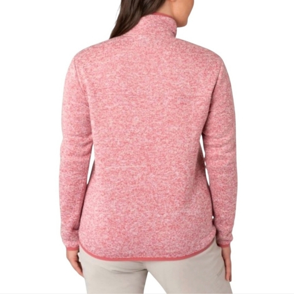 Eddie Bauer Fleece Pink Snap Button Mock Neck Sweatshirt Size Large - Picture 7 of 12